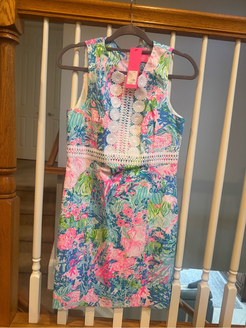 Lilly Pulitzer Floral Sleeveless Shift Dress - Pink, Blue & Green